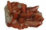 Sparkly, Red Quartz Crystal Cluster - Morocco #173916-1